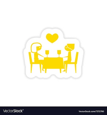 Icon sticker realistic design on paper romantic vector image