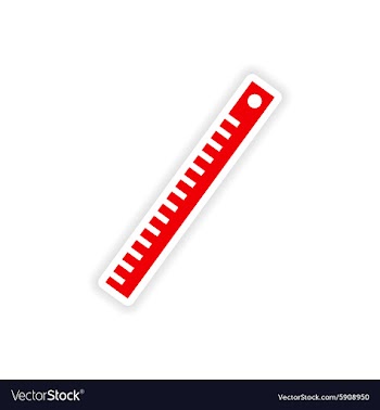 Icon sticker realistic design on paper ruler vector image