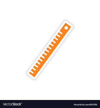 Icon sticker realistic design on paper ruler vector image
