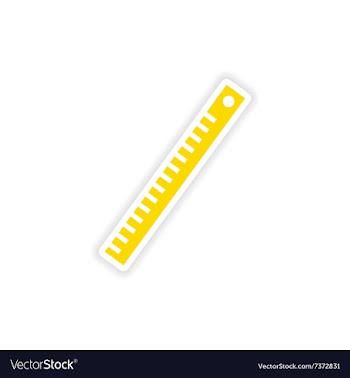 Icon sticker realistic design on paper ruler vector image