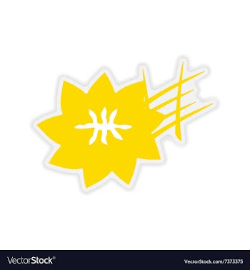 Icon sticker realistic design on paper saffron vector image