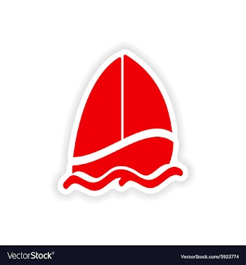 Icon sticker realistic design on paper sailing vector image