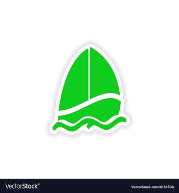 Icon sticker realistic design on paper sailing vector image