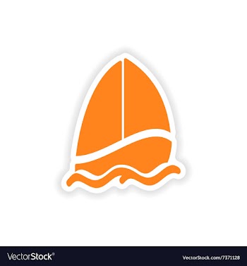 Icon sticker realistic design on paper sailing vector image