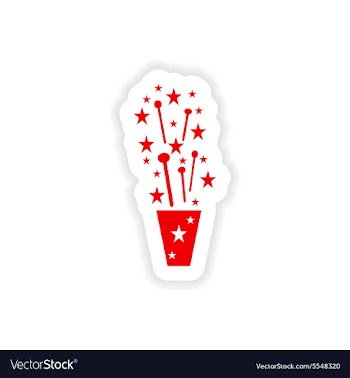 Icon sticker realistic design on paper salute vector image