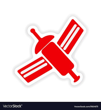 Icon sticker realistic design on paper satellite vector image
