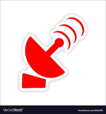 Icon sticker realistic design on paper satellite vector image