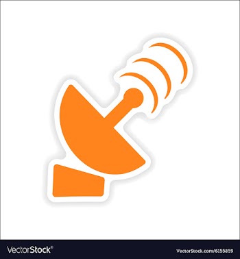 Icon sticker realistic design on paper satellite vector image
