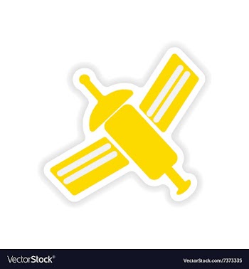 Icon sticker realistic design on paper satellite vector image