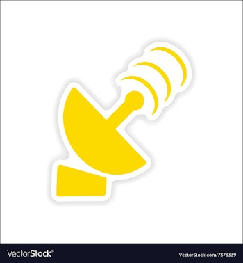 Icon sticker realistic design on paper satellite vector image