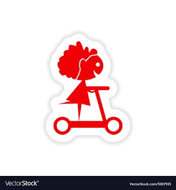 Icon sticker realistic design on paper scooter vector image