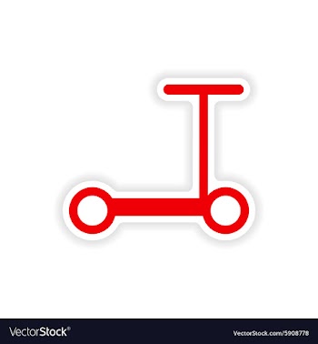 Icon sticker realistic design on paper scooter vector image