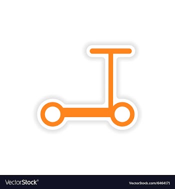 Icon sticker realistic design on paper scooter vector image