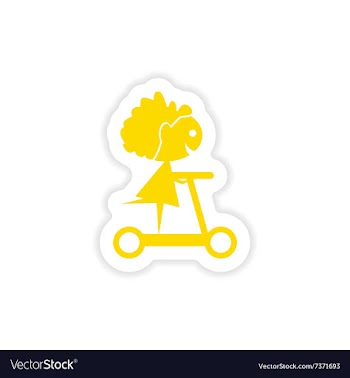 Icon sticker realistic design on paper scooter vector image