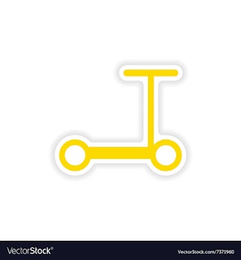 Icon sticker realistic design on paper scooter vector image