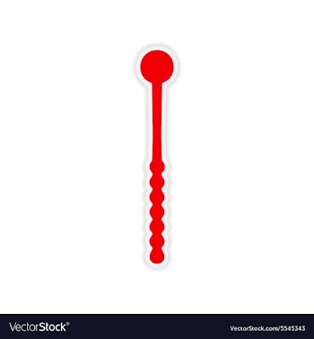Icon sticker realistic design on paper scrub brush vector image