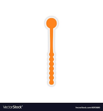 Icon sticker realistic design on paper scrub brush vector image