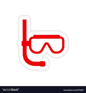 Icon sticker realistic design on paper scuba vector image