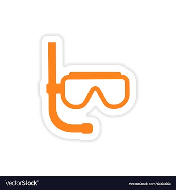 Icon sticker realistic design on paper scuba vector image