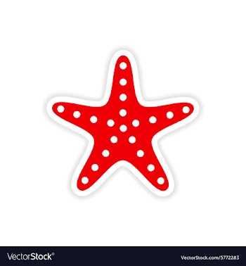 Icon sticker realistic design on paper sea star vector image