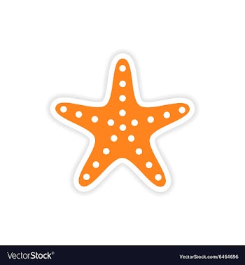 Icon sticker realistic design on paper sea star vector image