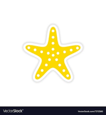 Icon sticker realistic design on paper sea star vector image