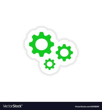 Icon sticker realistic design on paper settings vector image
