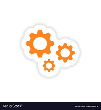 Icon sticker realistic design on paper settings vector image