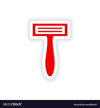 Icon sticker realistic design on paper shaver vector image