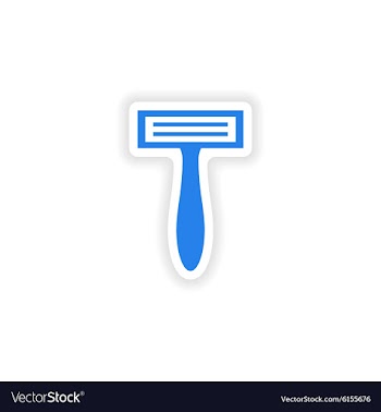 Icon sticker realistic design on paper shaver vector image