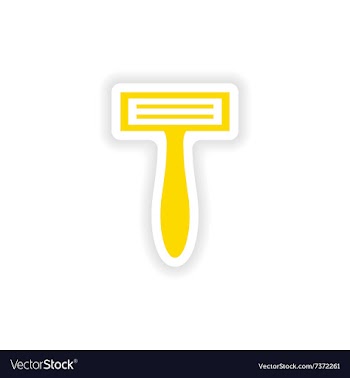 Icon sticker realistic design on paper shaver vector image