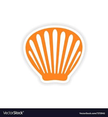 Icon sticker realistic design on paper shell vector image