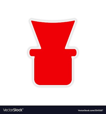 Icon sticker realistic design on paper shisha bowl vector image
