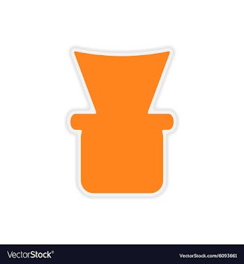 Icon sticker realistic design on paper shisha bowl vector image