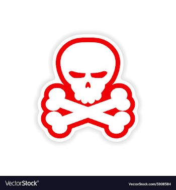 Icon sticker realistic design on paper skull bones vector image