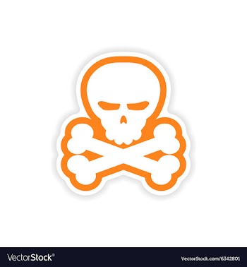 Icon sticker realistic design on paper skull bones vector image
