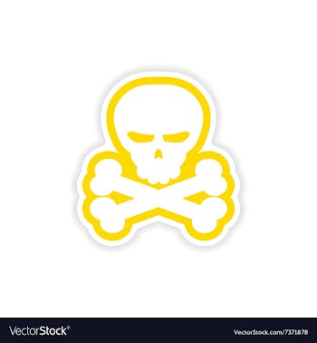 Icon sticker realistic design on paper skull bones vector image