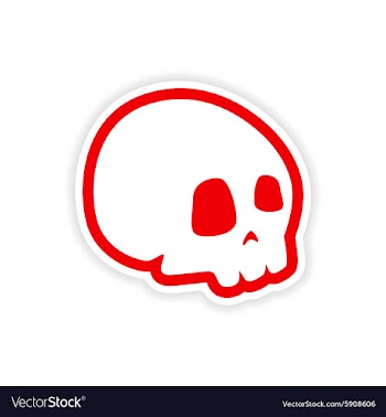 Icon sticker realistic design on paper skull vector image