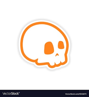 Icon sticker realistic design on paper skull vector image