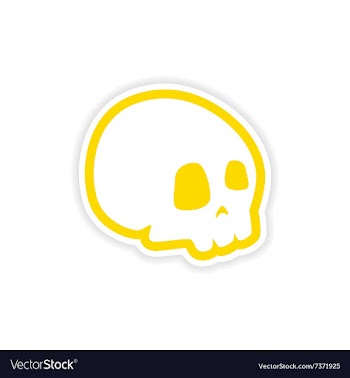 Icon sticker realistic design on paper skull vector image