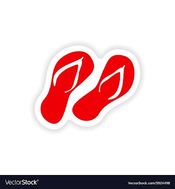 Icon sticker realistic design on paper slippers vector image