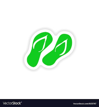 Icon sticker realistic design on paper slippers vector image