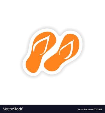 Icon sticker realistic design on paper slippers vector image