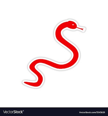Icon sticker realistic design on paper snake vector image