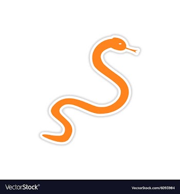 Icon sticker realistic design on paper snake vector image