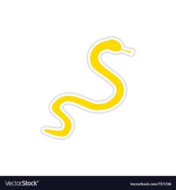 Icon sticker realistic design on paper snake vector image