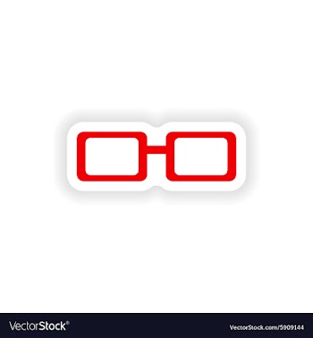 Icon sticker realistic design on paper spectacles vector image