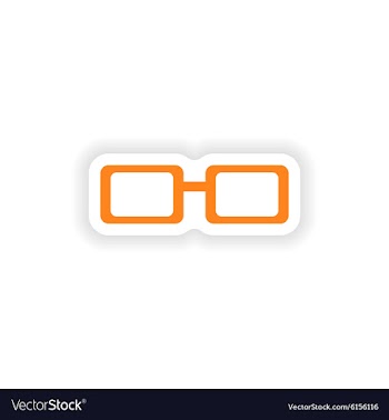 Icon sticker realistic design on paper spectacles vector image