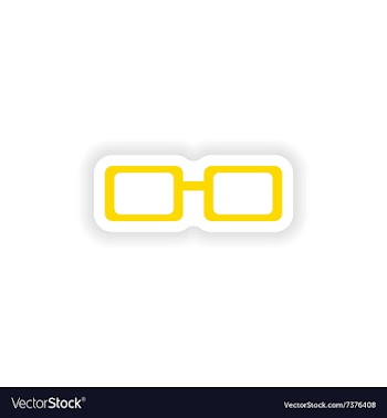 Icon sticker realistic design on paper spectacles vector image