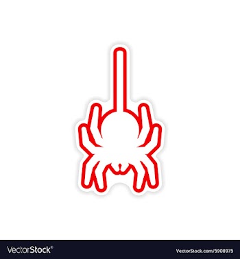 Icon sticker realistic design on paper spider vector image